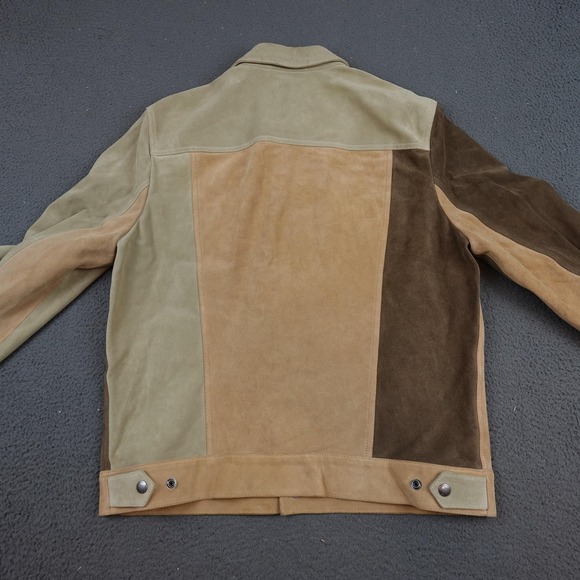 Todd Snyder Dylan Jacket Mens Medium Brown Suede Western Colorblock Italy - Picture 8 of 13